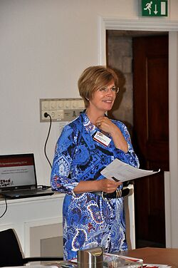 Ingeborg Schuster tijdens de Erfgoedontmoeting 2014. Bron Erfgoed Brabant.