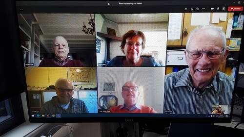 Screenshot van zes mensen in Microsoft Teams. Erfgoed Brabant